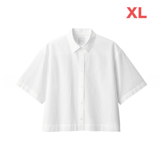 ムジルシリョウヒン(MUJI (無印良品))の無印良品       涼感　ブロードレギュラーカラー半袖シャツ   XL   白(シャツ/ブラウス(半袖/袖なし))