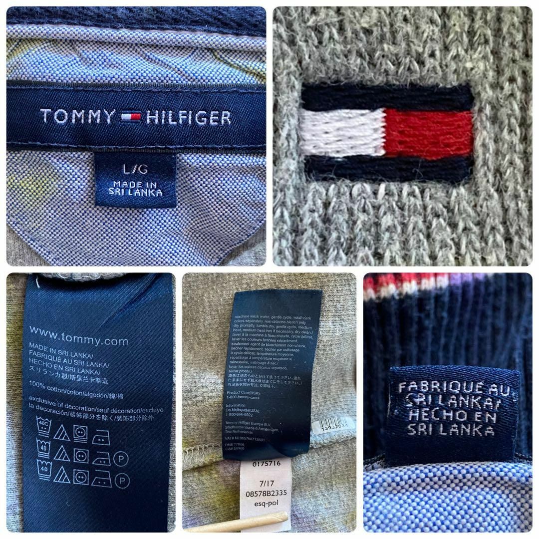 TOMMY HILFIGER(トミーヒルフィガー)のIS420即完モデルUS古着トミーヒルフィガー刺繍ハーフジップタイダイスウェット メンズのトップス(スウェット)の商品写真