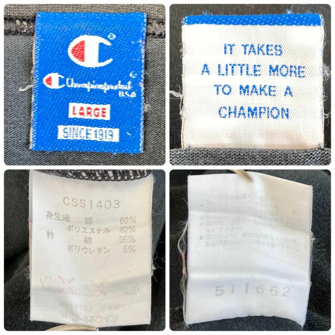 Champion(チャンピオン)のIS485 激レアUS古着チャンピオン刺繍袖目ありマルチカラースウェット90s メンズのトップス(スウェット)の商品写真