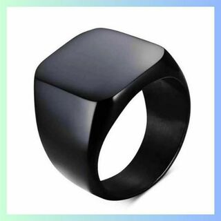 指輪 21号 印台 デザインリング ブラック オシャレ ロック ヒップホップ(リング(指輪))