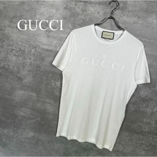 『GUCCI』グッチ (S) ロゴプリントTシャツ
