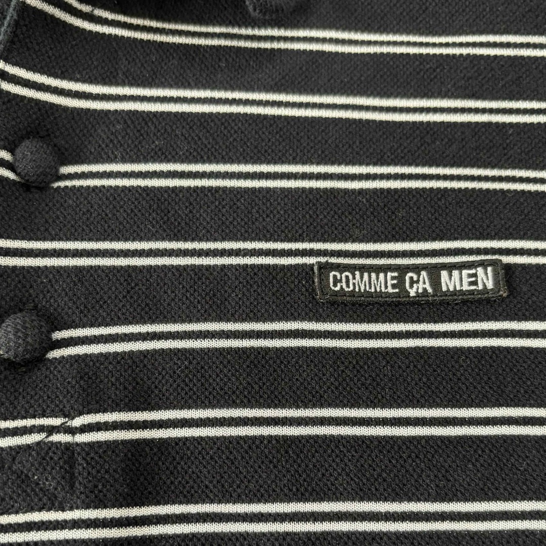 COMME CA MEN(コムサメン)のCOMME CA MEN  コムサメン　ポロシャツ　黒　ボーダー 半袖　M  メンズのトップス(ポロシャツ)の商品写真