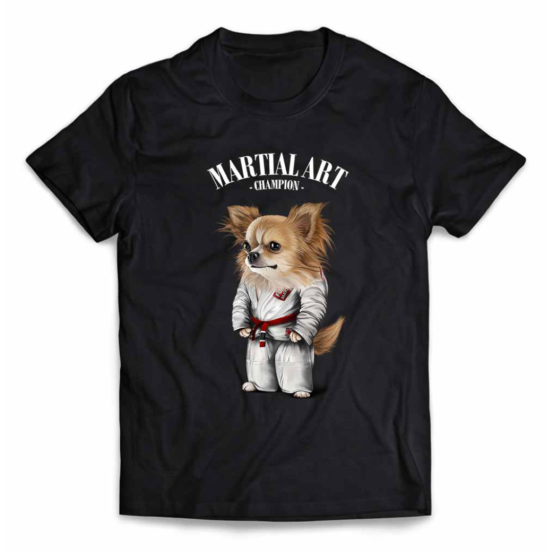 チワワ 犬 柔道 柔道着 筋肉 筋トレ チャンピオン 半袖 Tシャツ メンズ メンズのトップス(Tシャツ/カットソー(半袖/袖なし))の商品写真