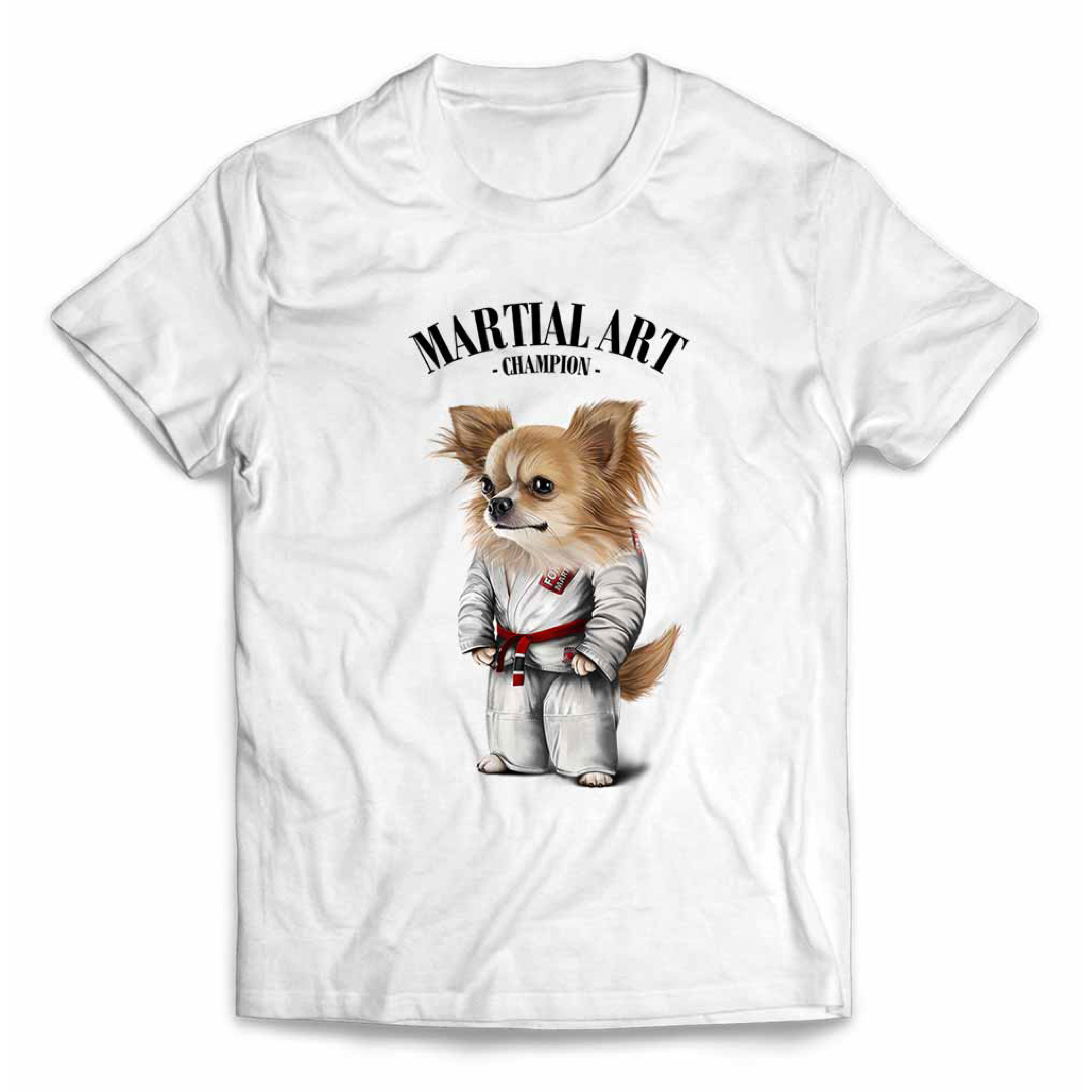 チワワ 犬 柔道 柔道着 筋肉 筋トレ チャンピオン 半袖 Tシャツ メンズ メンズのトップス(Tシャツ/カットソー(半袖/袖なし))の商品写真