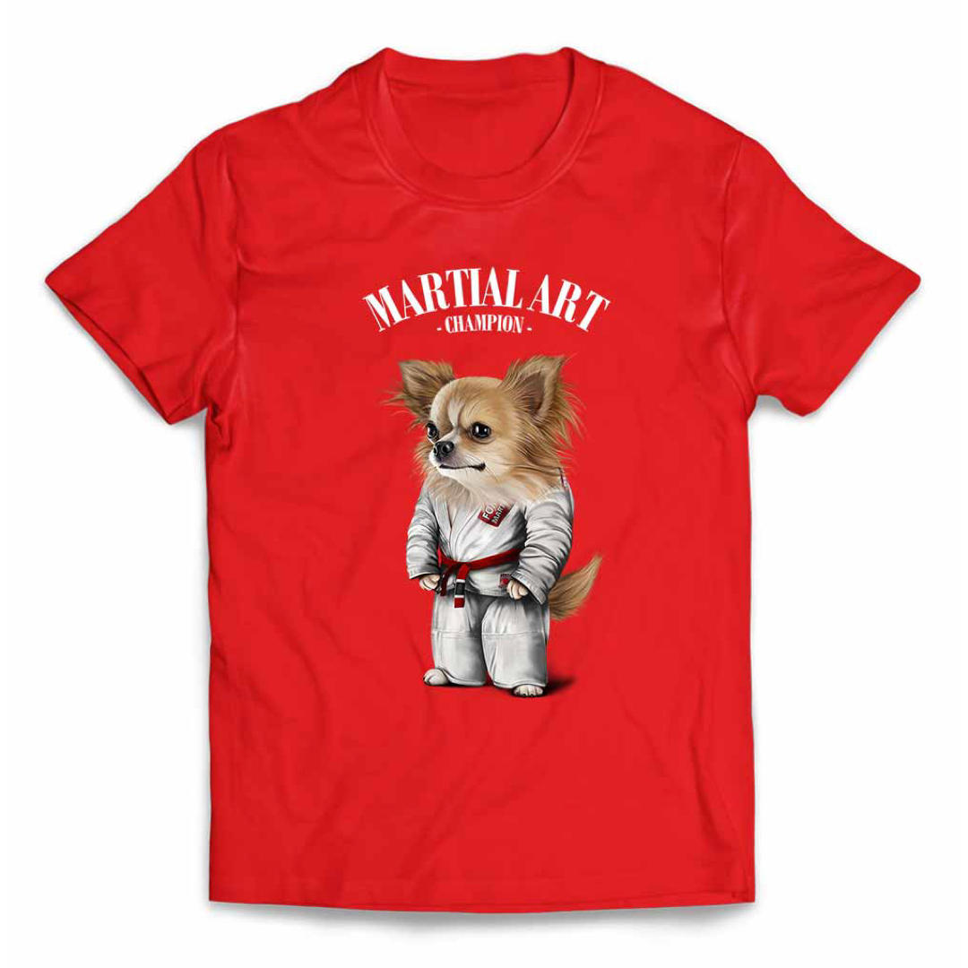 チワワ 犬 柔道 柔道着 筋肉 筋トレ チャンピオン 半袖 Tシャツ メンズ メンズのトップス(Tシャツ/カットソー(半袖/袖なし))の商品写真