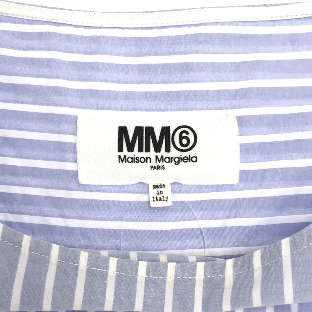 MM6(エムエムシックス)のMM6 Maison Margiela  エムエムシックス メゾン マルジェラ 18SS ストライププルオーバートップス S32NC0523 S48735 ブルー 42 レディースのトップス(シャツ/ブラウス(半袖/袖なし))の商品写真