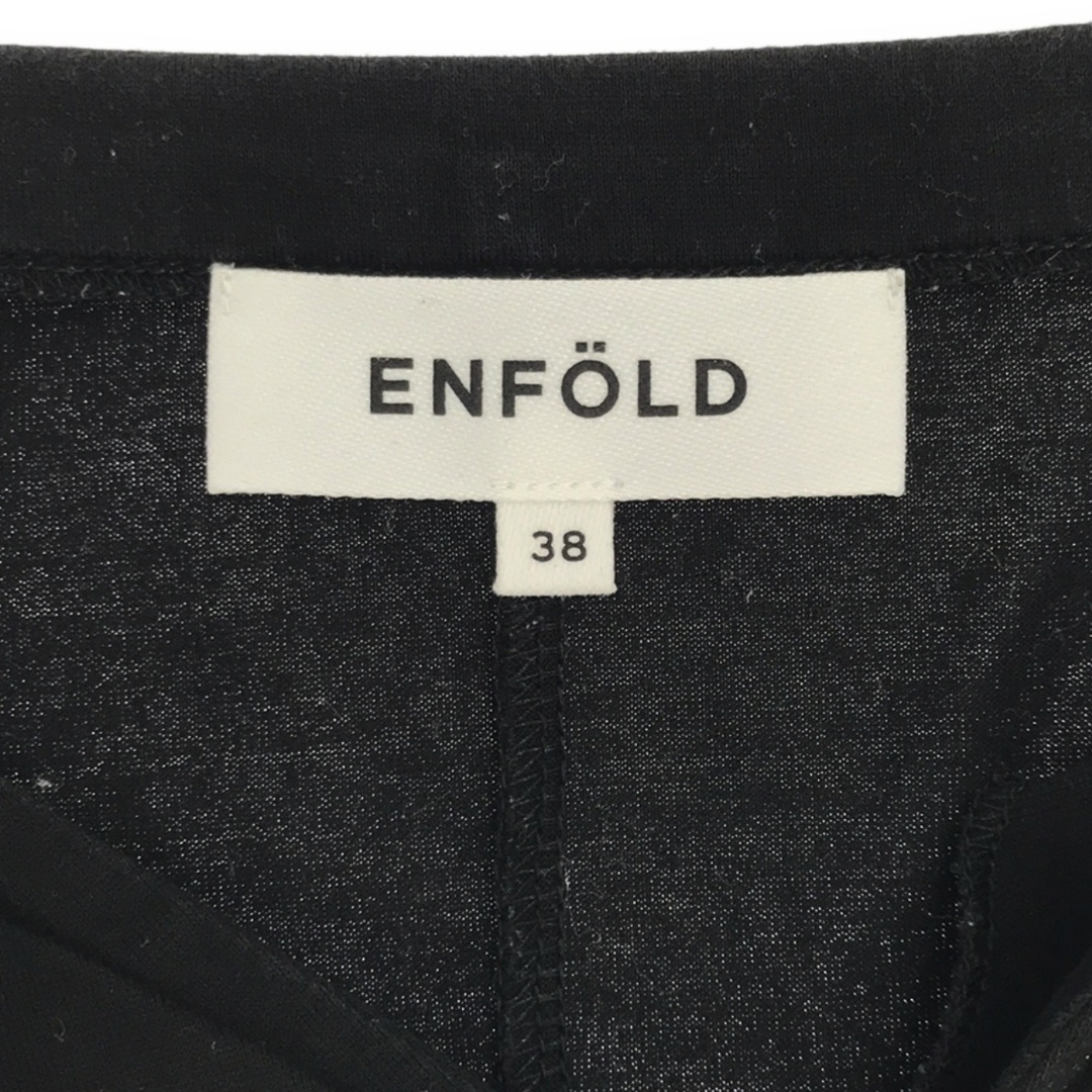 ENFOLD(エンフォルド)のENFOLD エンフォルド 18SS シルケット天竺タックプルオーバートップス 300BS280-2030 ブラック 38 レディースのトップス(Tシャツ(半袖/袖なし))の商品写真