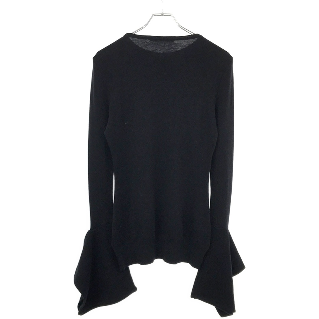 HARUNOBUMURATA ハルノブムラタ 23AW DRAPE CUFFS SMOOTH KNIT TOP ドレープニットトップス HM23W1006-AGI06 ブラック 38 レディースのトップス(ニット/セーター)の商品写真