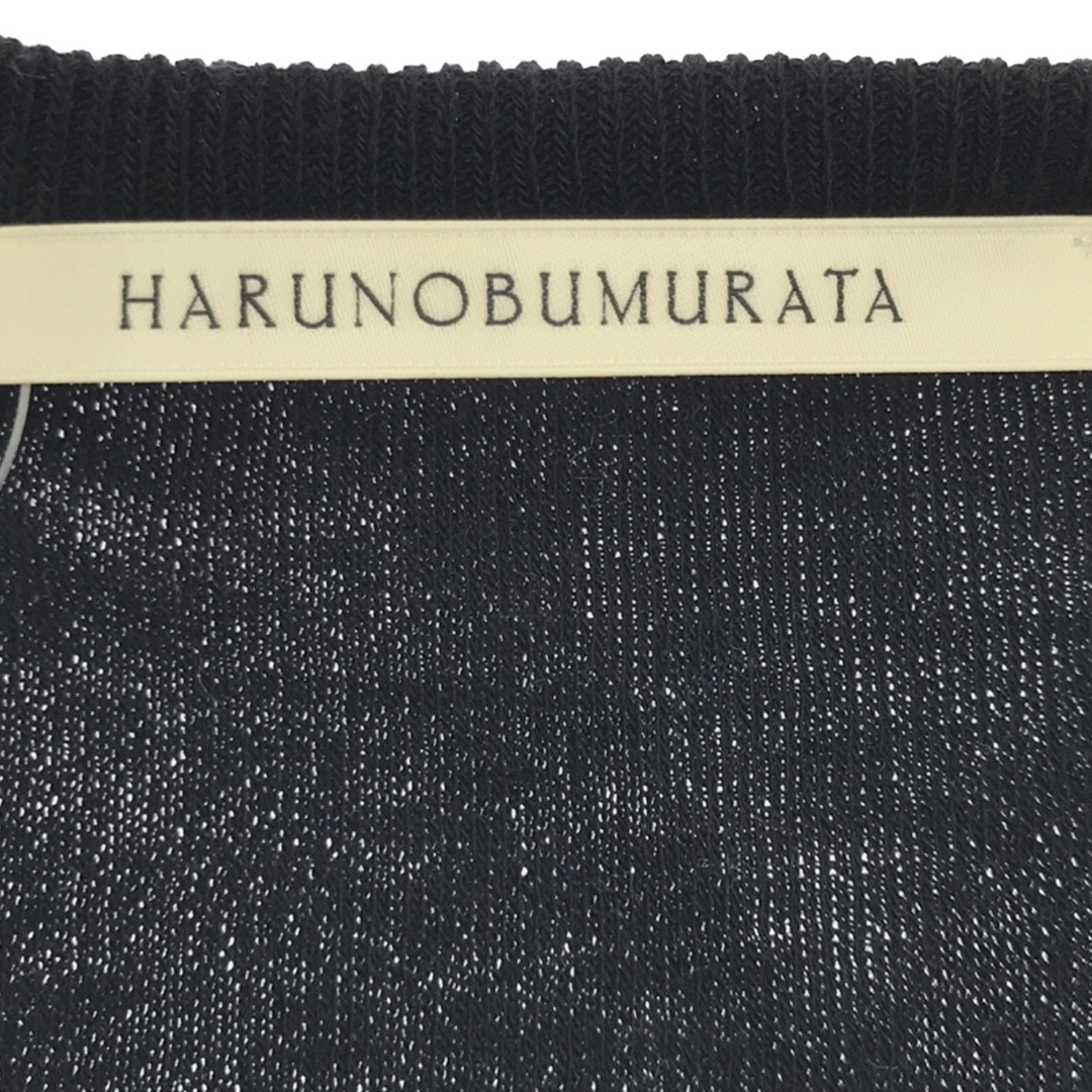 HARUNOBUMURATA ハルノブムラタ 23AW DRAPE CUFFS SMOOTH KNIT TOP ドレープニットトップス HM23W1006-AGI06 ブラック 38 レディースのトップス(ニット/セーター)の商品写真