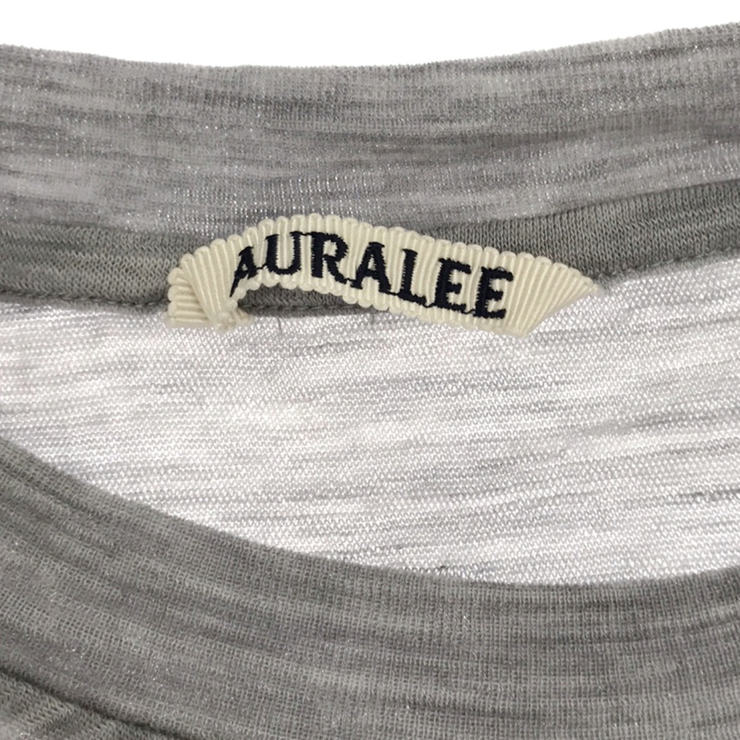 AURALEE(オーラリー)のAURALEE オーラリー 23AW SUPER SOFT WOOL SHEER L/S TEE カットソー A23AP03WT グレー 2 レディースのトップス(Tシャツ(長袖/七分))の商品写真