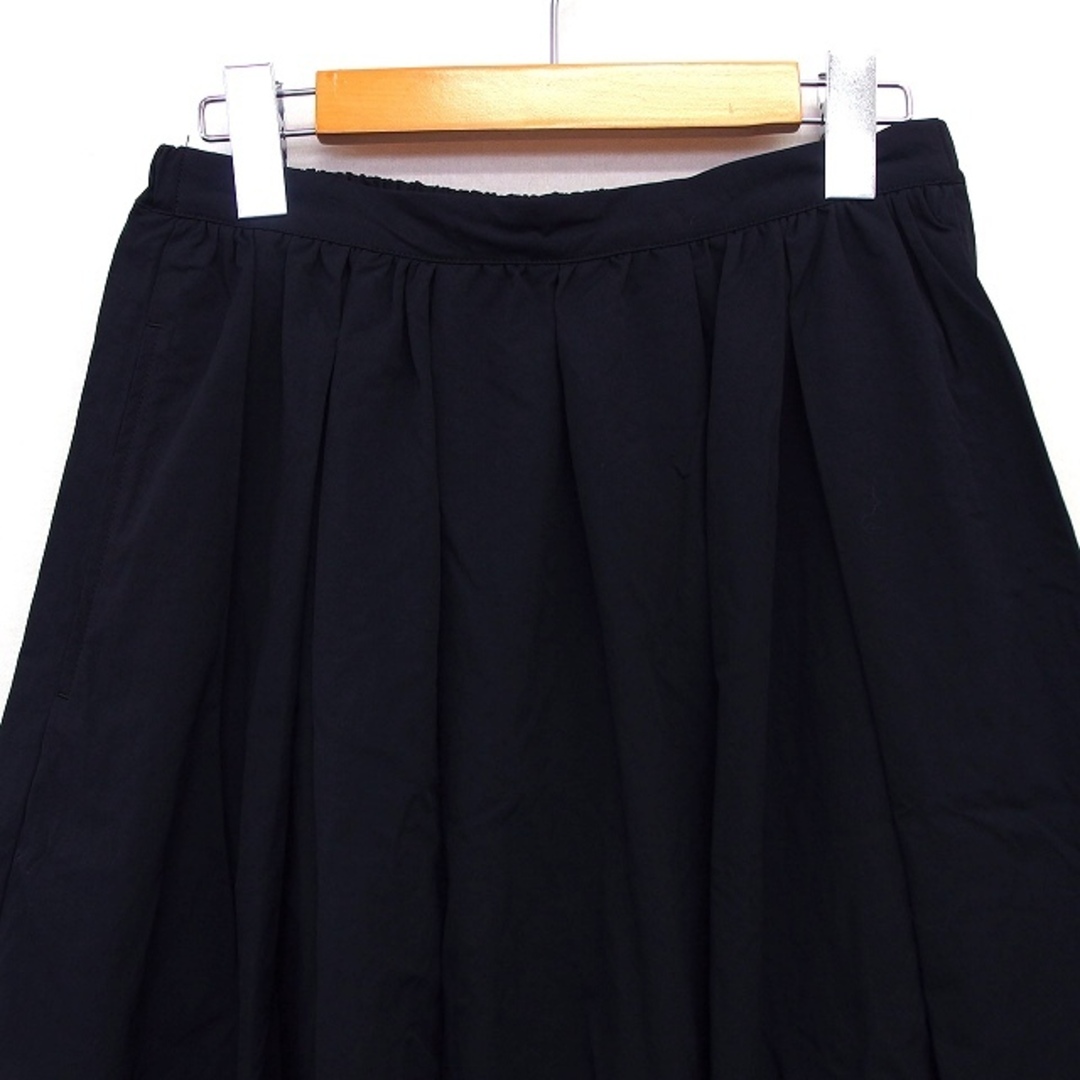 other(アザー)のフレア スカート ロング ミモレ丈 無地 シンプル ギャザー 38 ブラック 黒 レディースのスカート(ロングスカート)の商品写真