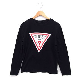 GUESS - ゲス カットソー Tシャツ コットン 綿 ロゴ プリント クルーネック 長袖 L