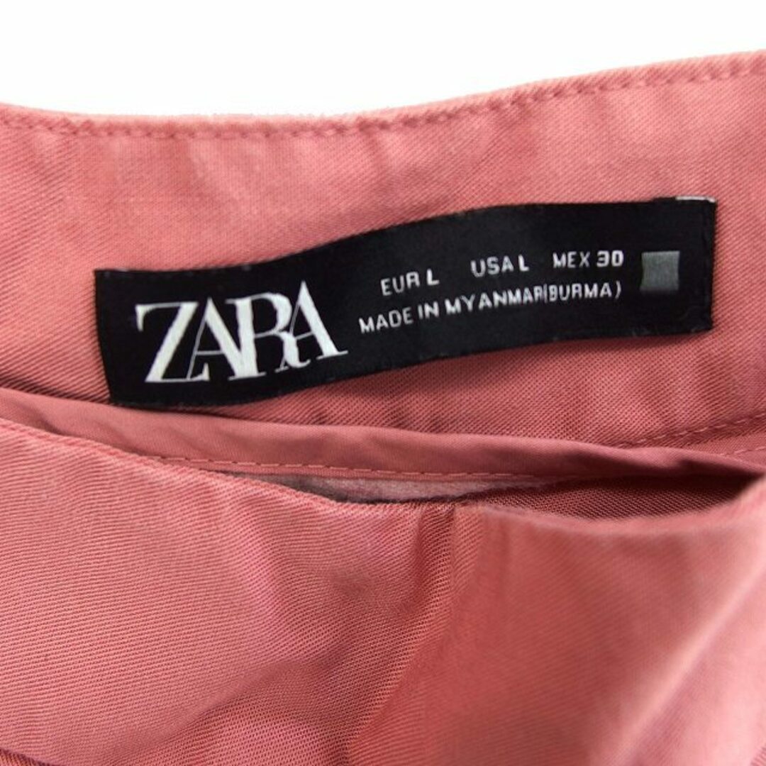 ZARA(ザラ)のザラ ZARA パンツ ワイド 薄手 サイドジップ シンプル L ピンク レディースのパンツ(その他)の商品写真