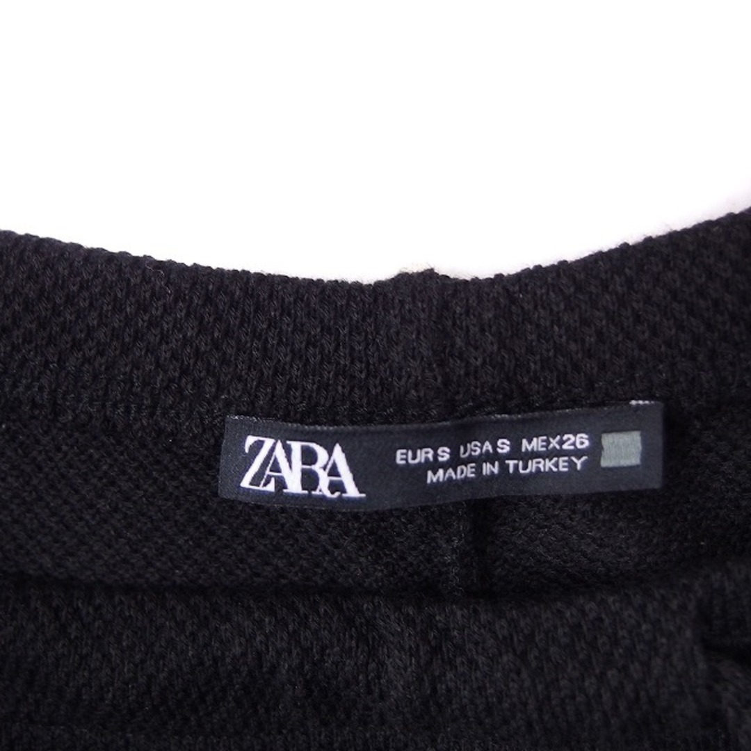 ZARA(ザラ)のザラ ZARA イージー ワイドパンツ 無地 コットン 綿 S ブラック 黒 レディースのパンツ(その他)の商品写真
