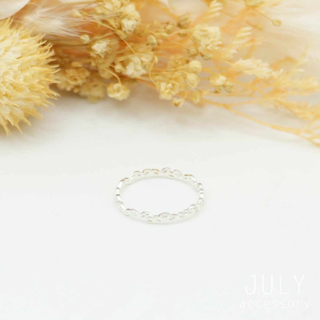 新品 リング s925 シルバー 指輪 葉 シンプル 大人可愛い レーディス レディースのアクセサリー(リング(指輪))の商品写真