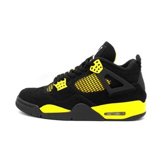 ナイキ(NIKE)のナイキ NIKE ■ 【 AIR JORDAN 4 RETRO BLACK/WHITE-TOUR YELLOW DH6927 017 】 エア ジョーダン 4 サンダー スニーカー　f22073(スニーカー)