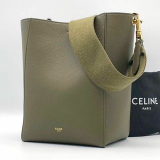 celine - 超極美品！現行ロゴ　CELINE　セリーヌ　サングル　バケット　スモール　カーキ