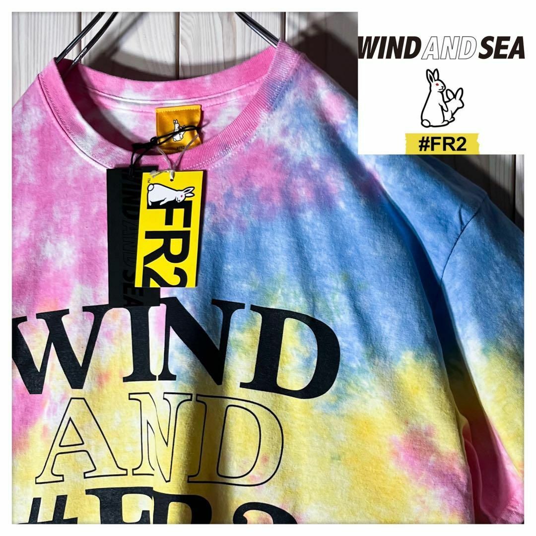 WIND AND SEA(ウィンダンシー)の【新品 限定 L】FR2 ウィンダンシー 両面ロゴ 刺繍 Tシャツ タイダイ染め メンズのトップス(Tシャツ/カットソー(半袖/袖なし))の商品写真