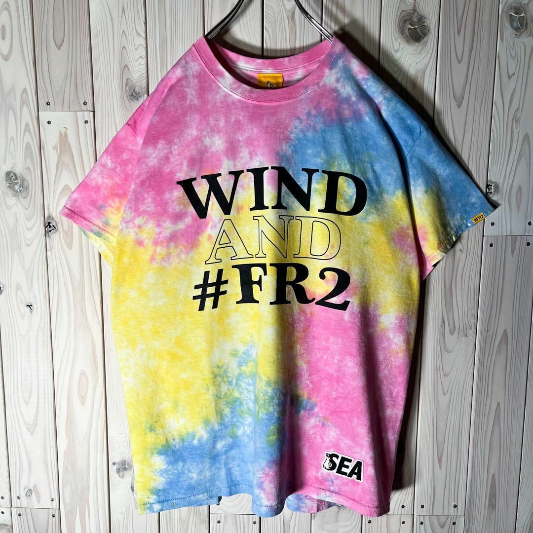 WIND AND SEA(ウィンダンシー)の【新品 限定 L】FR2 ウィンダンシー 両面ロゴ 刺繍 Tシャツ タイダイ染め メンズのトップス(Tシャツ/カットソー(半袖/袖なし))の商品写真