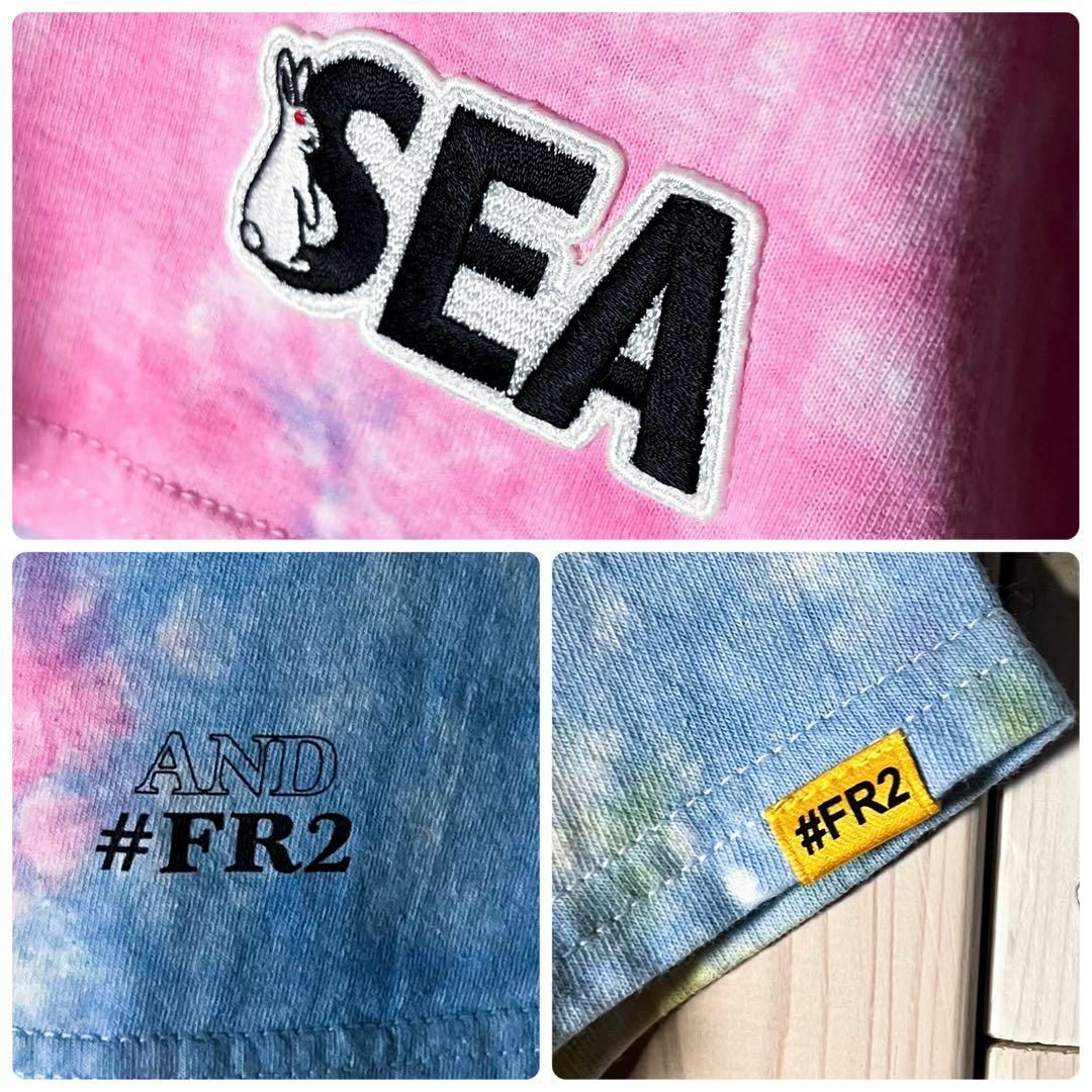 WIND AND SEA(ウィンダンシー)の【新品 限定 L】FR2 ウィンダンシー 両面ロゴ 刺繍 Tシャツ タイダイ染め メンズのトップス(Tシャツ/カットソー(半袖/袖なし))の商品写真