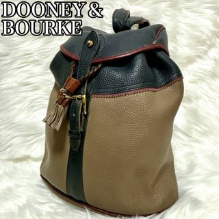 DOONEY＆BOURKEドゥーニーアンドバーク　リュック　　レザー　紺色×薄茶(リュック/バックパック)