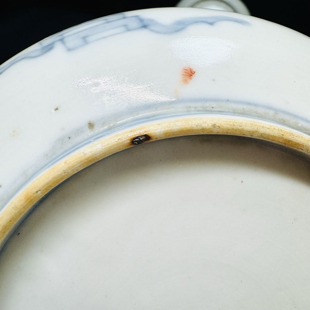 有田焼 古伊万里 金襴手 見込桃 染錦唐草花図 5客 江戸後期 食器 有田焼 古伊万里 金襴手 見込桃 染錦唐草花図 5客 江戸後期 食器