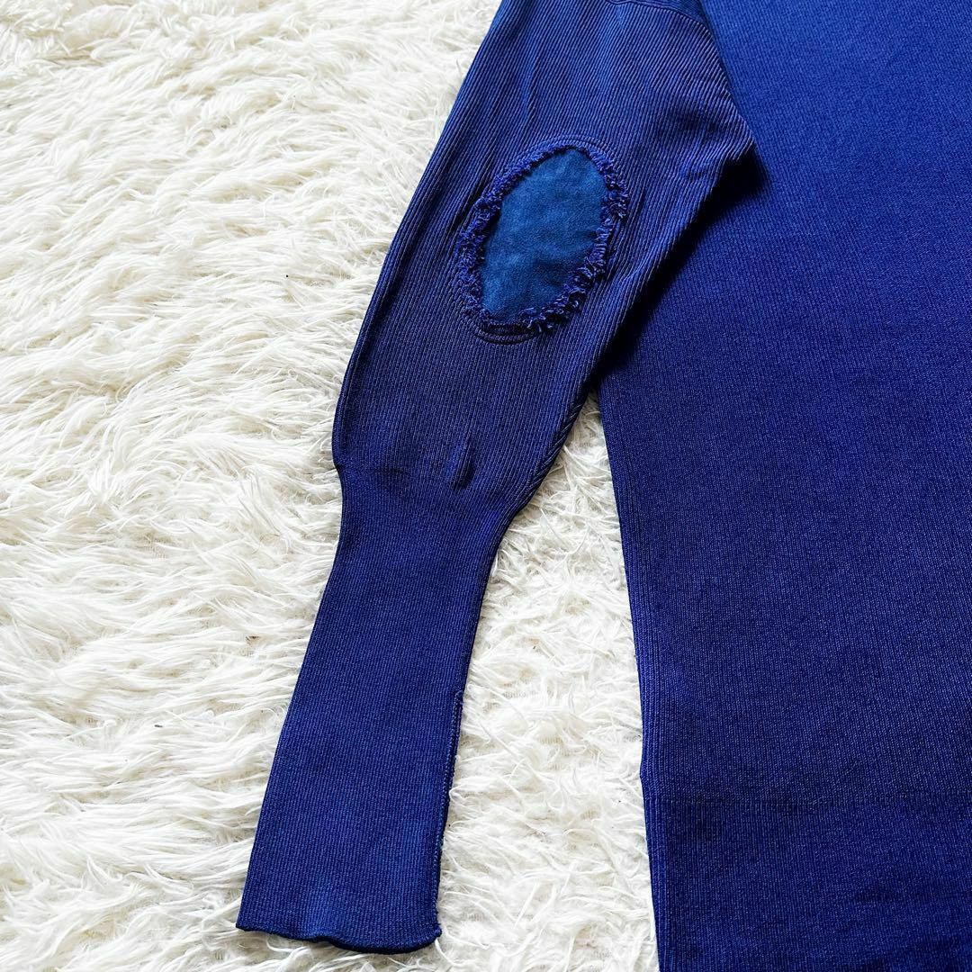 メゾンマルジェラ　エルボーパッチタートルネックニット　オーバーサイズ　青　XS レディースのトップス(ニット/セーター)の商品写真
