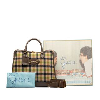 グッチ(Gucci)のグッチ チェック ホースビット ハンドバッグ ショルダーバッグ 2WAY 621640 レザー レディース GUCCI 【1-0141758】(ハンドバッグ)