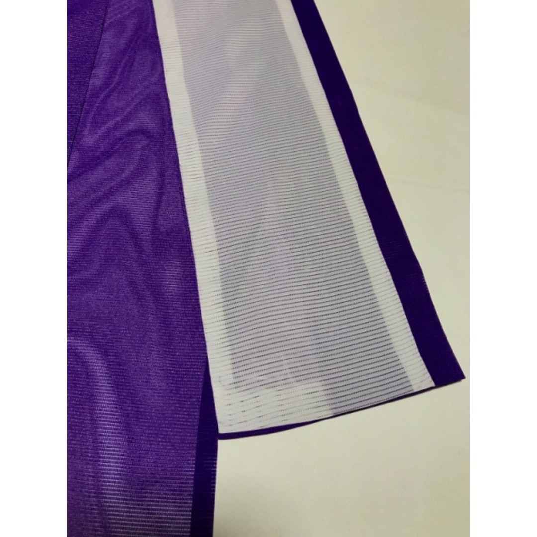 【中古】踊り用 化繊 紫絽地に芝草模様 夏着物 裄65cm Mサイズ レディースの水着/浴衣(着物)の商品写真