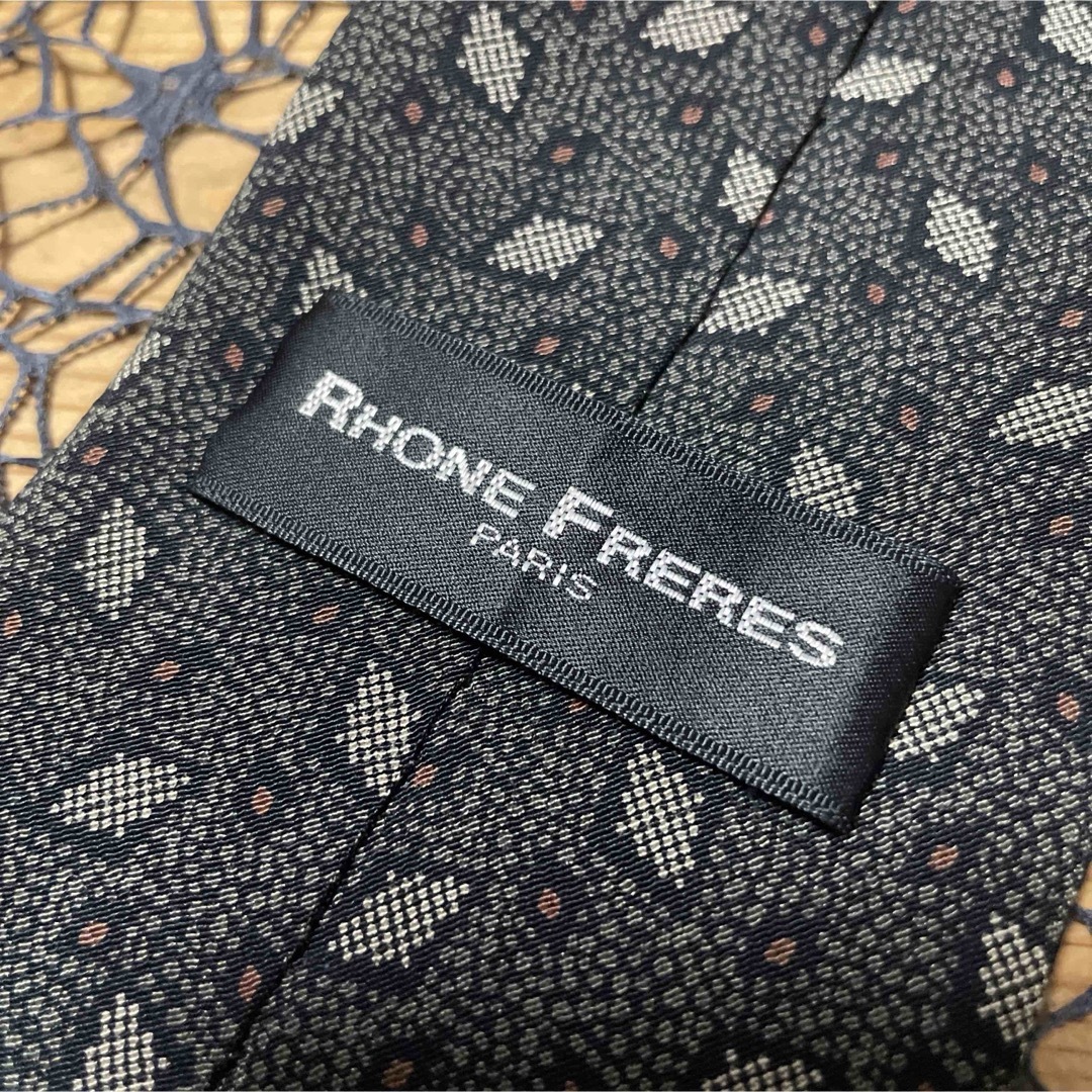 RHONE FRERES ネクタイ ☆ 日本製 絹100% ◇ 黒ネクタイ♪ メンズのファッション小物(ネクタイ)の商品写真
