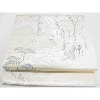 平和屋２◎六通柄袋帯　東海道・廣重　銀糸　逸品　DAAC0702cm(帯)