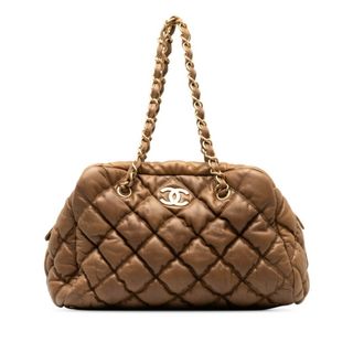 シャネル(CHANEL)の美品 シャネル ココマーク バブルキルト チェーン ショルダーバッグ ラムスキン レディース CHANEL 【1-0148602】(ショルダーバッグ)