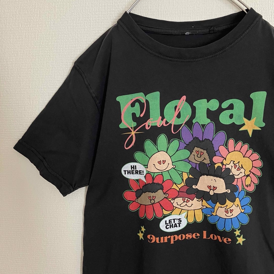 VINTAGE(ヴィンテージ)の鬼フェード雰囲気ダメージ古着オールドデザインキャラクターTシャツフラワーtシャツ メンズのトップス(Tシャツ/カットソー(半袖/袖なし))の商品写真