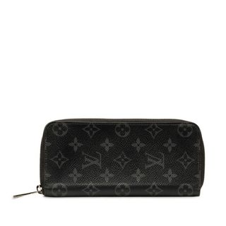 ルイヴィトン(LOUIS VUITTON)の美品 ルイ ヴィトン モノグラム エクリプス ジッピーウォレット ヴェルティカル ラウンドファスナー 長財布 M62295 PVC メンズ LOUIS VUITTON 【1-0149237】(長財布)