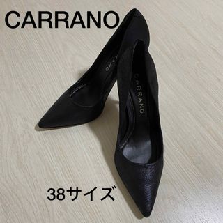 カラーノ(CARRANO)の美品✨✨CARRANO スエード風ラメ 本革 パンプス 38サイズ(ハイヒール/パンプス)