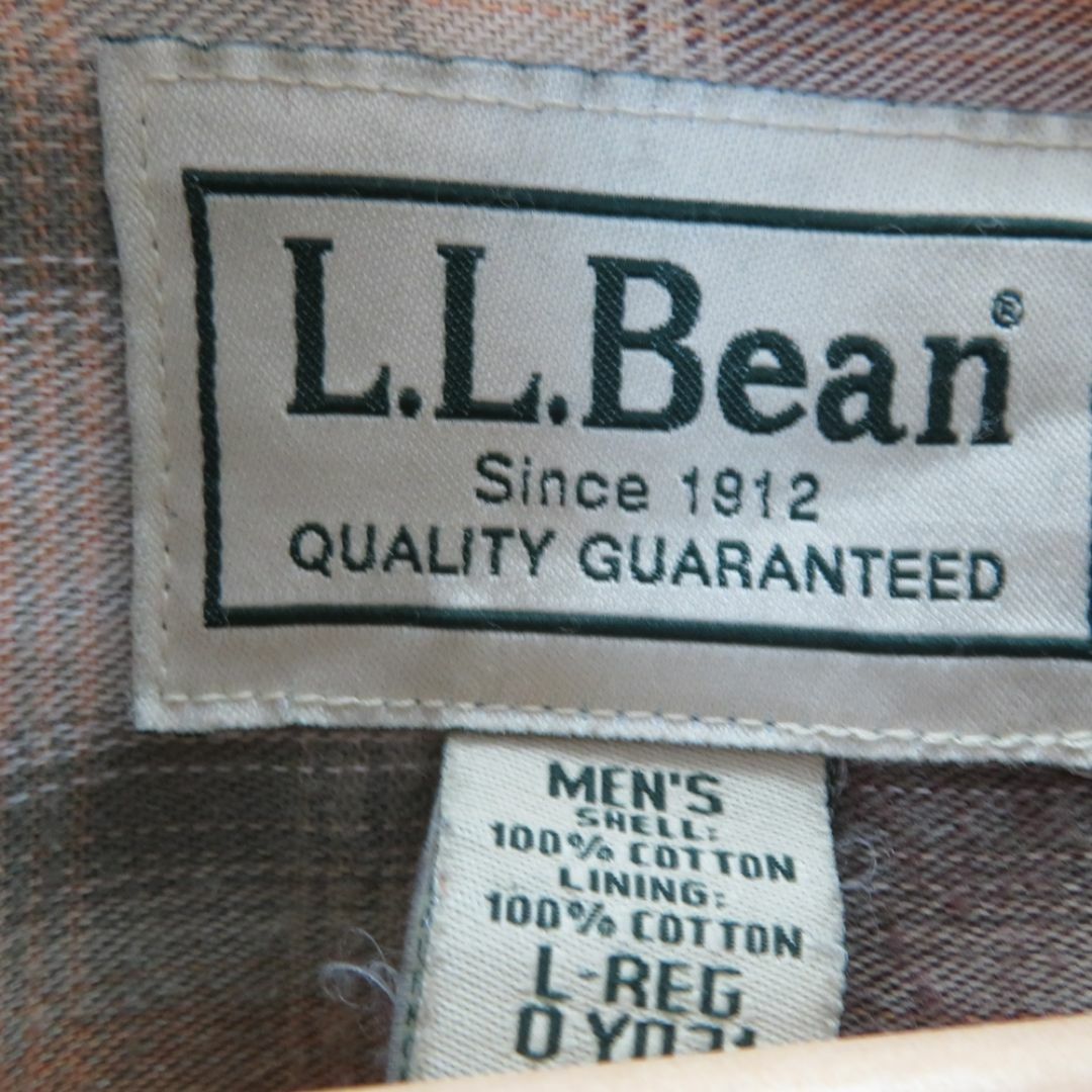  L.L.BEAN IN CHECK DUCK SHIRT BEIGE L-REG 0 YQ21 Size-L  メンズのトップス(シャツ)の商品写真