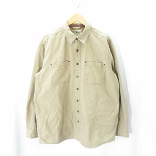  L.L.BEAN IN CHECK DUCK SHIRT BEIGE L-REG 0 YQ21 Size-L (シャツ)