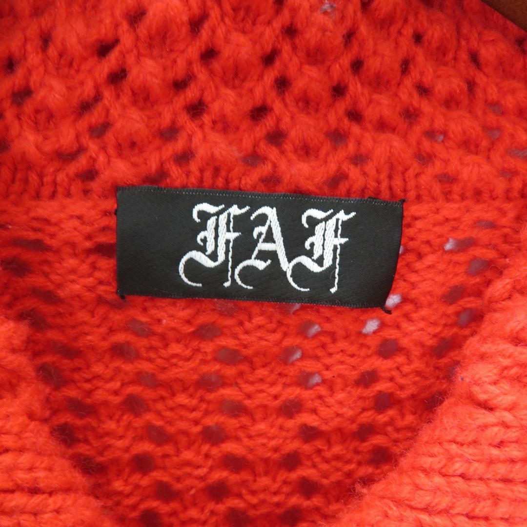  FAF Openwork Knit Polo Shirts 13413009 RED Size-2  メンズのトップス(ポロシャツ)の商品写真