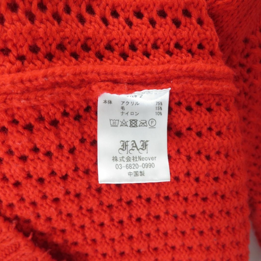  FAF Openwork Knit Polo Shirts 13413009 RED Size-2  メンズのトップス(ポロシャツ)の商品写真
