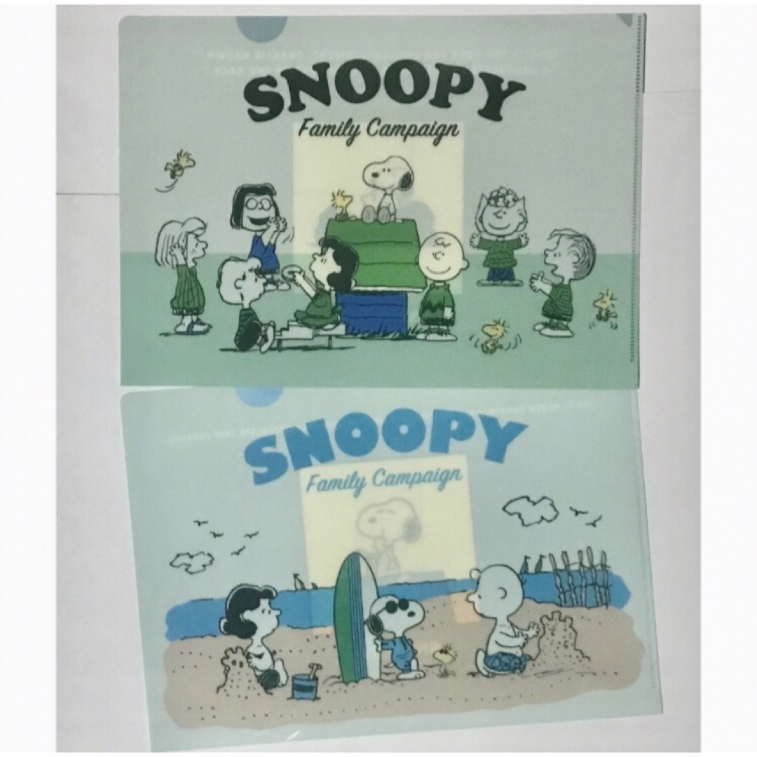 PEANUTS(ピーナッツ)のSNOOPY🐾クリアファイル🐾２種セット♪🐾ディープグリーン&ライトブルー🐾 エンタメ/ホビーのおもちゃ/ぬいぐるみ(キャラクターグッズ)の商品写真