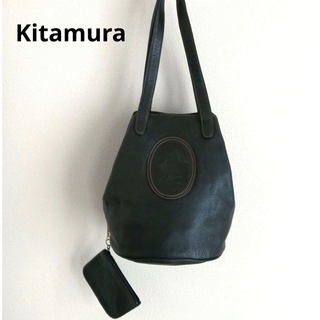 Kitamura - 希少　キタムラ　犬　型押し　本革　トートバッグ　ミニポーチ付き　肩掛け可