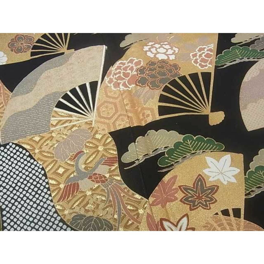 平和屋2■豪華黒留袖　鳳凰吉祥花文　金彩　逸品　DAAD0134ar レディースの水着/浴衣(着物)の商品写真