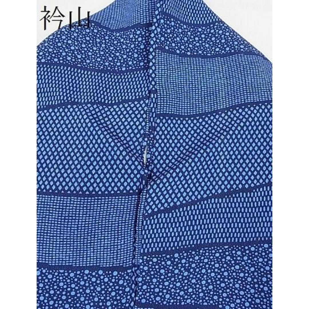 平和屋2■上質な小紋　藍　横段文　逸品　DAAC6145fe レディースの水着/浴衣(着物)の商品写真