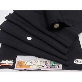 平和屋2■黒紋付き　反物　着尺　みかど織　紅下黒染　逸品　未使用　DAAB6977zzz(着物)