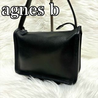 agnes b アニエスベー 　レザー  ハンドバッグ　ワンショルダー　ブラック