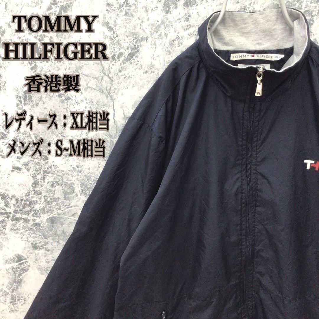 TOMMY HILFIGER(トミーヒルフィガー)のK298 USA古着トミーヒルフィガープリントロゴナイロントラックジャケット希少 メンズのジャケット/アウター(ナイロンジャケット)の商品写真