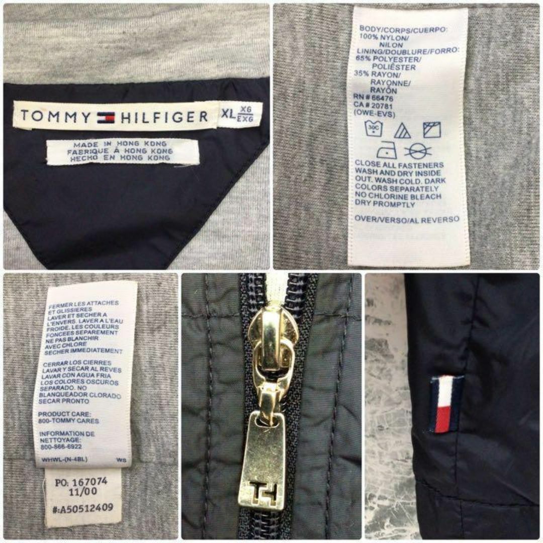 TOMMY HILFIGER(トミーヒルフィガー)のK298 USA古着トミーヒルフィガープリントロゴナイロントラックジャケット希少 メンズのジャケット/アウター(ナイロンジャケット)の商品写真