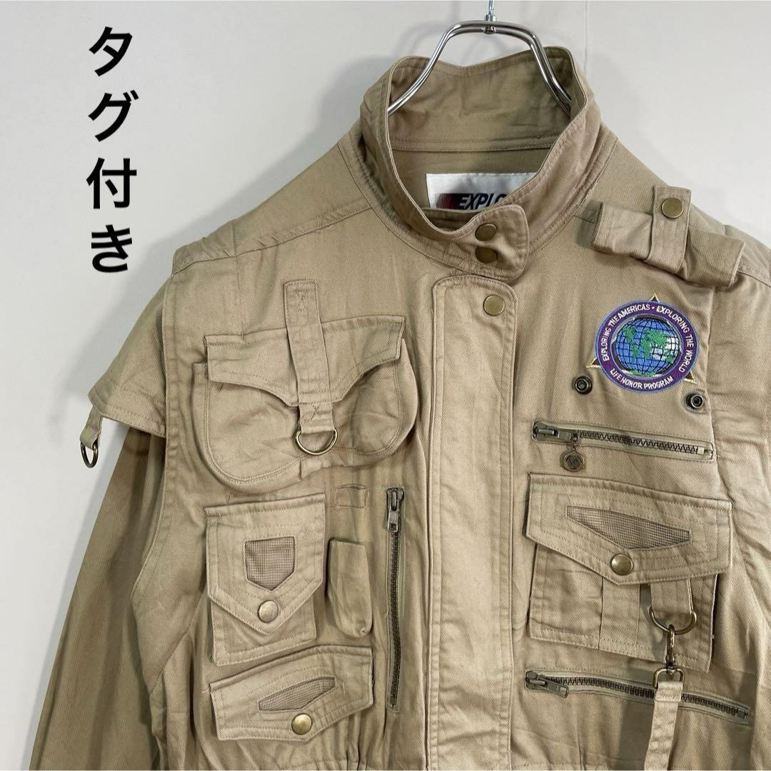 VINTAGE(ヴィンテージ)の【デットストック、機能性抜群◎】フィールドジャケット刺繍デザイン　ミリタリーM メンズのジャケット/アウター(ミリタリージャケット)の商品写真