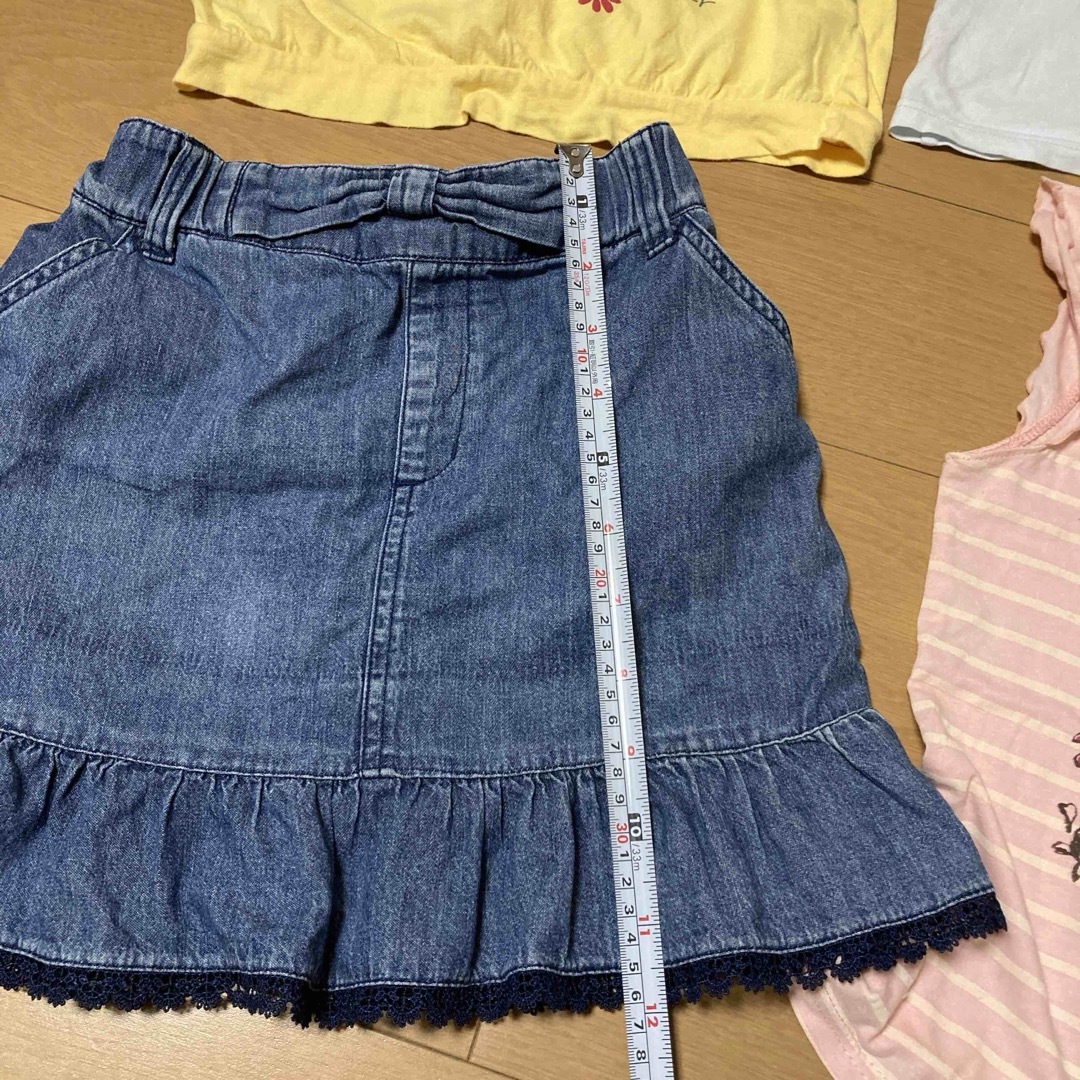 女児　夏服　半袖Tシャツ３枚とスカートの４点セット　おまとめ キッズ/ベビー/マタニティのキッズ服女の子用(90cm~)(Tシャツ/カットソー)の商品写真