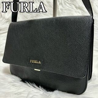 フルラ(Furla)のFURLA  フルラ　ショルダーバッグ　レザー　ブラック　イタリア製　金具(ショルダーバッグ)